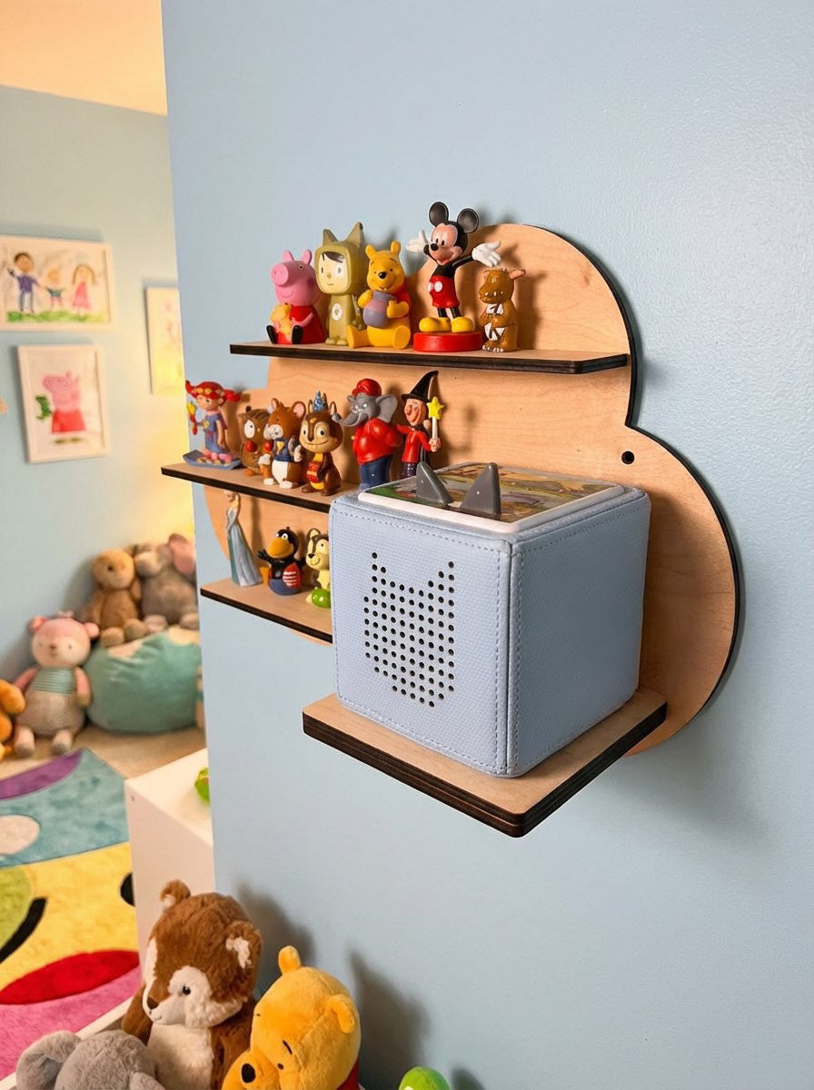 Wolkenregal aus Holz für Kinderzimmer – Spielzeug- & Figurenregal | 45 × 28 cm