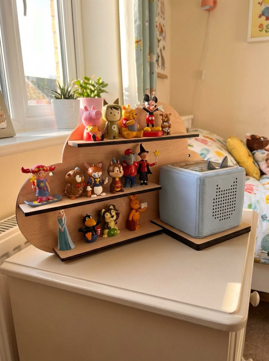 Wolkenregal aus Holz für Kinderzimmer – Spielzeug- & Figurenregal | 45 × 28 cm