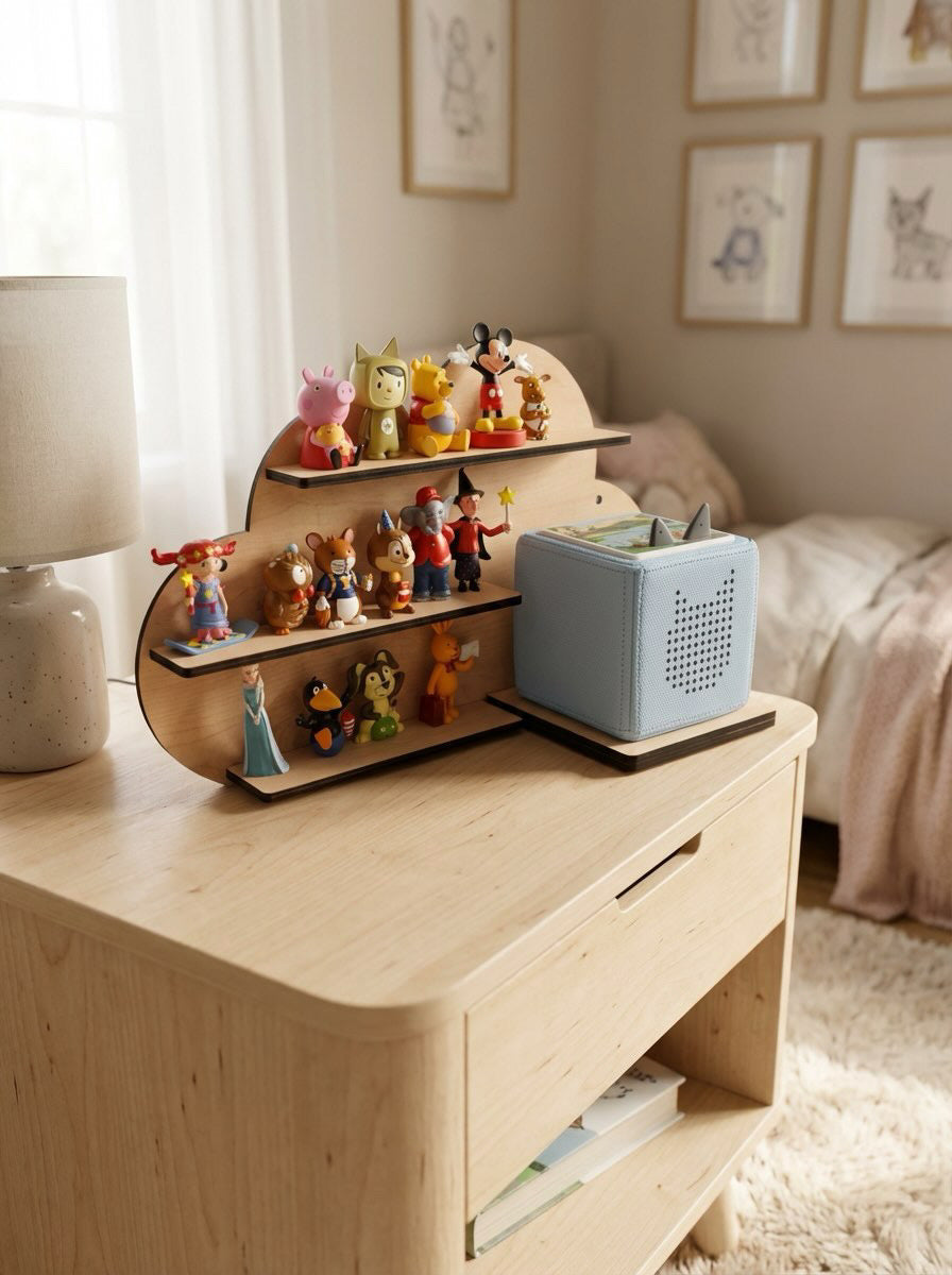 Wolkenregal aus Holz für Kinderzimmer – Spielzeug- & Figurenregal | 45 × 28 cm