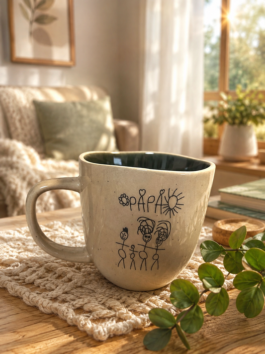 Personalisierte Tasse mit Kinderzeichnung – Deine Zeichnung auf einer Tasse