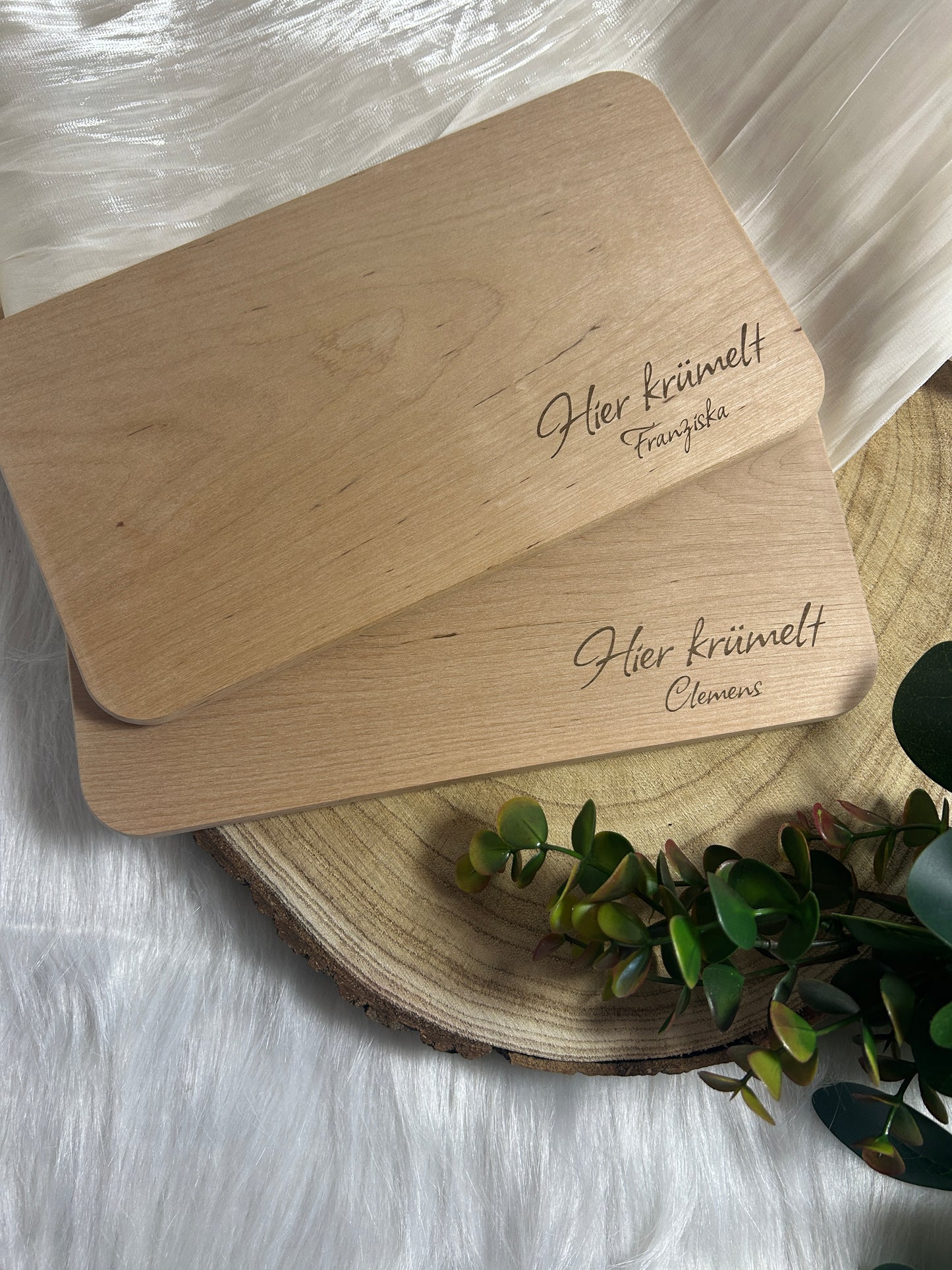 Personalisiertes Schneidbrett aus Erle mit Gravur | Frühstücksbrett mit Wunschtext | Holz Schneidebrett personalisiert | Geschenkidee