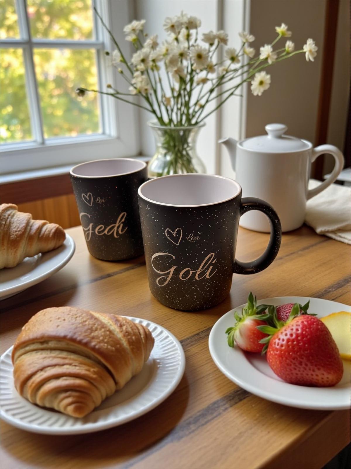Magische Farbwechsel-Tasse mit Wunschgravur – Personalisierte Glitzertasse | Handwäsche