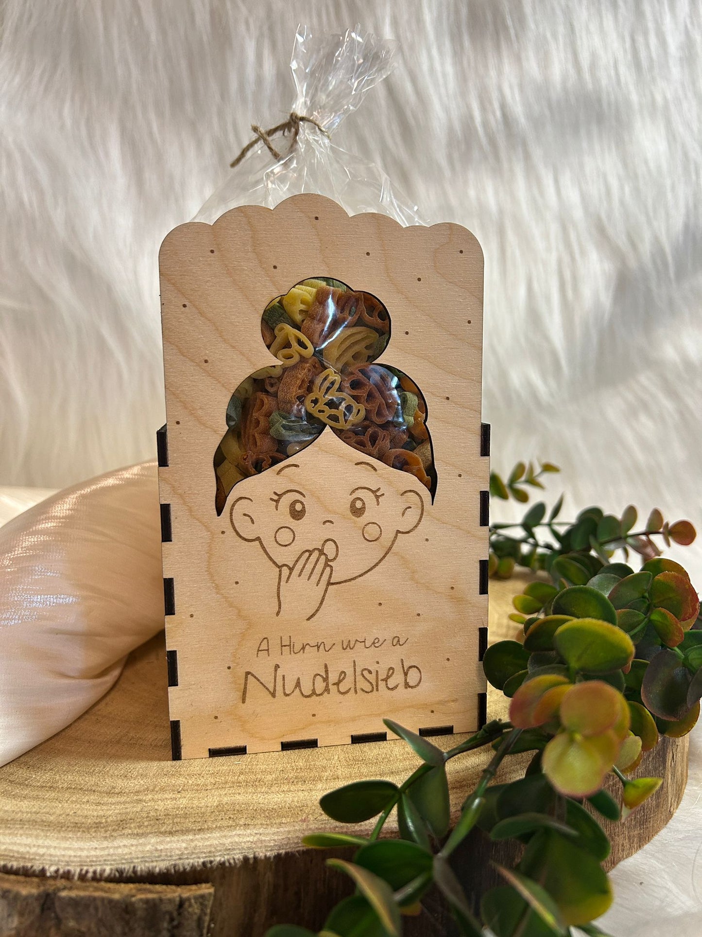 Nudel Geschenkbox aus Holz – Lustige Geschenkidee mit Pasta | Einzelbox & 2er Set