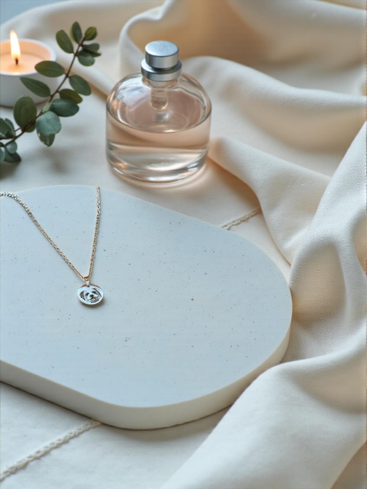 Personalisierter Kettenanhänger Ø 2 cm – Gravur mit Text oder Bild | Gold, Silber & Roségold